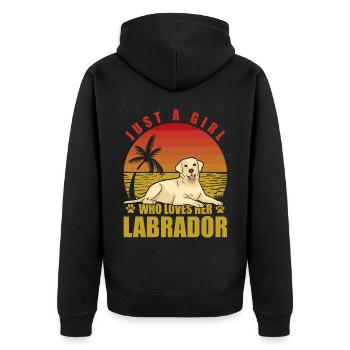 Juste une fille qui aime son Labrador - Veste à capuche bio Premium Unisexe - noir - Dos - Nico (187cm)