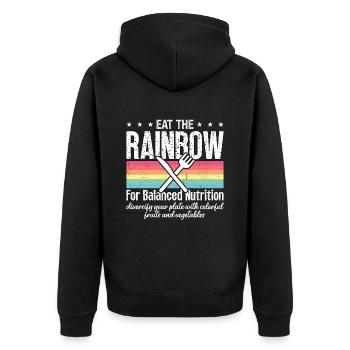 Dietitian Eat The Rainbow For Balanced Vegetarian - Unisex Premium Bio Zip Hoodie - Schwarz - Hinten - Nico (187cm)