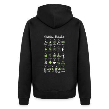 Dietitian Alphabet Health Coach Future Dietitians - Unisex Premium Organic Zip Hoodie - black - Back - Nico (187cm)