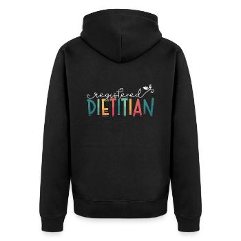 La diététiste professionnelle aime les diététistes nutritionnistes - Veste à capuche bio Premium Unisexe - noir - Dos - Nico (187cm)