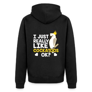J’aime juste les cacatoès très cacatoès animal - Veste à capuche bio Premium Unisexe - noir - Dos - Nico (187cm)