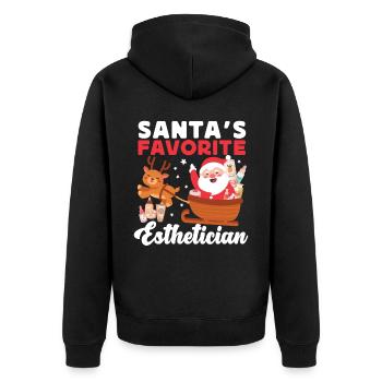 Cute Licensed Esthetician Skincare - Unisex Premium Bio Zip Hoodie - Schwarz - Hinten - Nico (187cm)