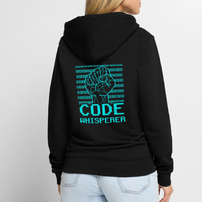 Code Whisperer Coding Coder Programmer Unisex Premium Organic Zip Hoodie