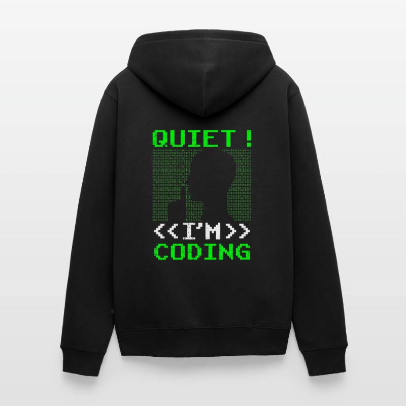 Leise Ich Programmiere Coding Coder Programmieren Unisex Premium Bio Zip Hoodie