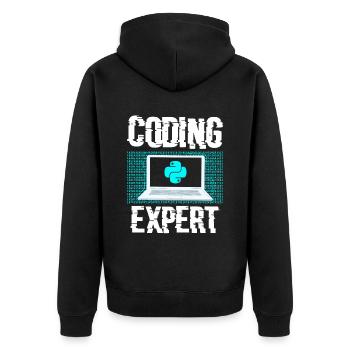 Coding Expert Coder Programming Programmer - Unisex Premium Organic Zip Hoodie - black - Back - Nico (187cm)