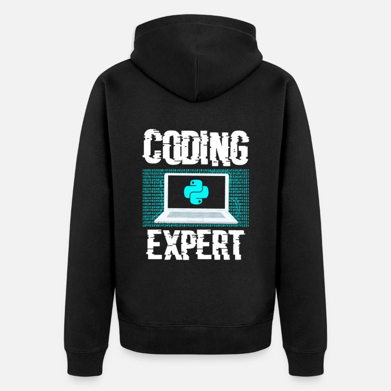 Coding Experte Coder Programmieren Programmierer - Unisex Premium Bio Zip Hoodie - Schwarz