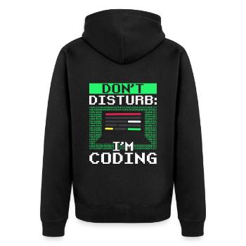 Don't bother: I program Coding Coder - Unisex Premium Organic Zip Hoodie - black - Back - Nico (187cm)