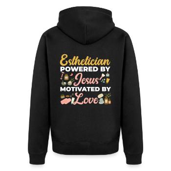 Cute Esthetician Skincare - Unisex Premium Organic Zip Hoodie - black - Back - Nico (187cm)