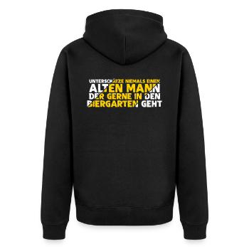 Biergarten Bier Bierfest - Unisex Premium Bio Zip Hoodie - Schwarz - Hinten - Nico (187cm)