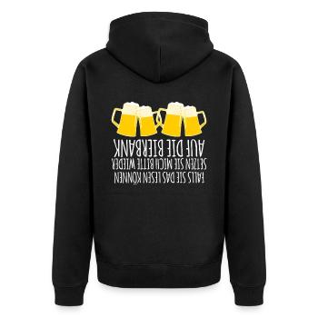 Bier Biergarten Bierkrug Bierfest - Unisex Premium Bio Zip Hoodie - Schwarz - Hinten - Nico (187cm)