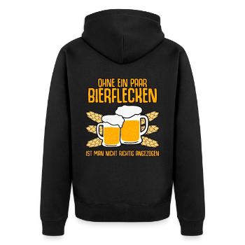 Bier Biergarten Bierfest Bierkrug - Unisex Premium Bio Zip Hoodie - Schwarz - Hinten - Nico (187cm)