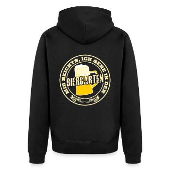 Biergarten Bierglas Bier Biertrinker - Unisex Premium Bio Zip Hoodie - Schwarz - Hinten - Nico (187cm)