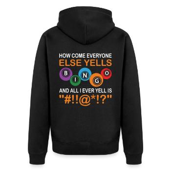 Bingo Bingo Spieler Altenheim Bingo Party - Unisex Premium Bio Zip Hoodie - Schwarz - Hinten - Nico (187cm)