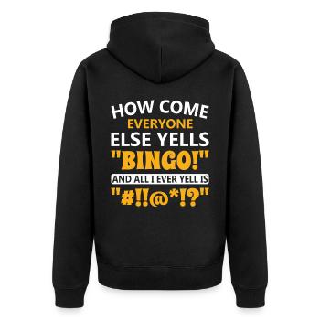 Bingo Bingo Spieler Altenheim Bingo Party - Unisex Premium Bio Zip Hoodie - Schwarz - Hinten - Nico (187cm)
