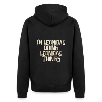 Je suis Leonidas en train de faire des choses Leonidas - Veste à capuche bio Premium Unisexe - noir - Dos - Nico (187cm)