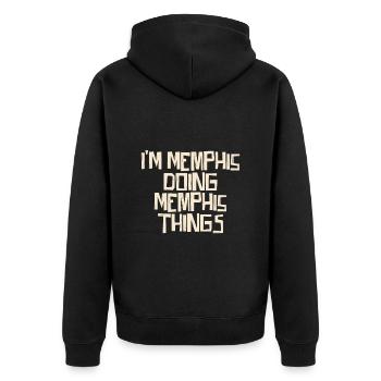 I'm Memphis doing Memphis things - Unisex Premium Organic Zip Hoodie - black - Back - Nico (187cm)
