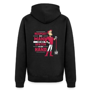 Hobbygärtner Garten - Unisex Premium Bio Zip Hoodie - Schwarz - Hinten - Nico (187cm)