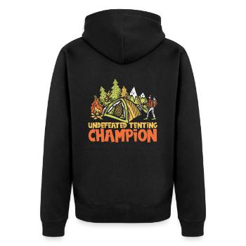 Pfadfinder Champion - Unisex Premium Bio Zip Hoodie - Schwarz - Hinten - Nico (187cm)