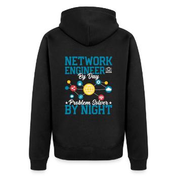 Network Technician Problem Solver Administrator - Unisex Premium Organic Zip Hoodie - black - Back - Nico (187cm)