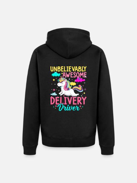Ingenious delivery driver appreciation expert - Unisex Premium Organic Zip Hoodie - black