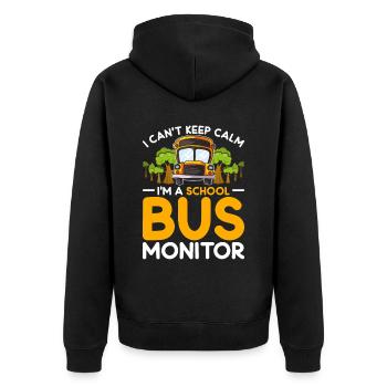 Schulbusfahrer Busfahrer Busbegleiter - Unisex Premium Bio Zip Hoodie - Schwarz - Hinten - Nico (187cm)