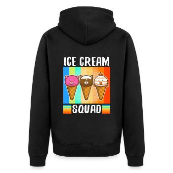 Ice cream squad - Unisex Premium Organic Zip Hoodie - black - Back - Nico (187cm)