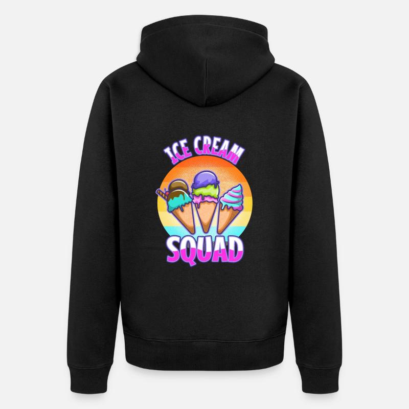 Ice cream squad - Unisex Premium Bio Zip Hoodie - Schwarz