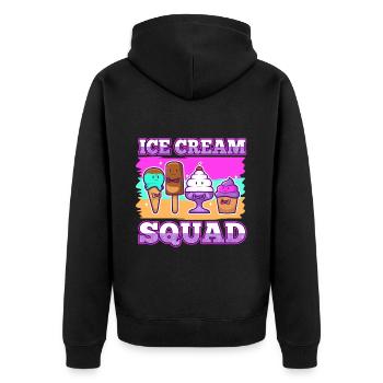 Ice cream squad - Unisex Premium Organic Zip Hoodie - black - Back - Nico (187cm)