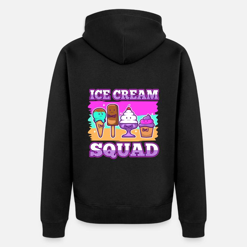 Escouade de crème glacée - Veste à capuche bio Premium Unisexe - noir