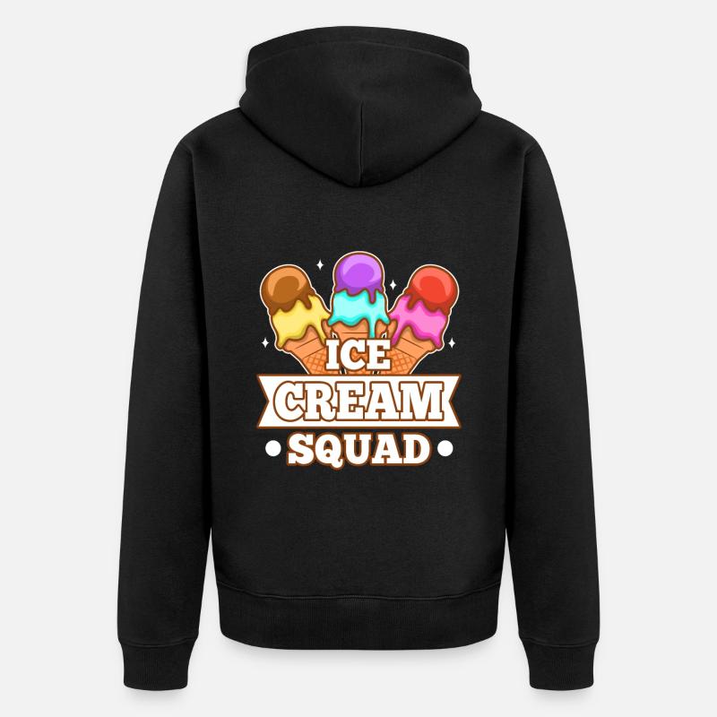 Escouade de crème glacée - Veste à capuche bio Premium Unisexe - noir