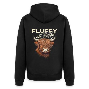 Vache moelleuse pas étouffante des Highlands - Veste à capuche bio Premium Unisexe - noir - Dos - Nico (187cm)