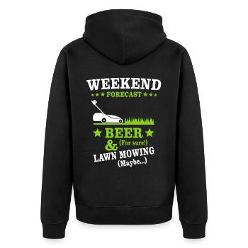 Bière tondre la pelouse - Veste à capuche bio Premium Unisexe - noir - Dos - Nico (187cm)