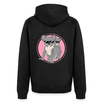 Koalas Koalas | Koala Bear Koala Bear Cadeau - Veste à capuche bio Premium Unisexe - noir - Dos - Nico (187cm)