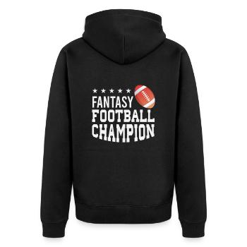 American Football Fans Fantasy Football Player - Unisex Premium Organic Zip Hoodie - black - Back - Nico (187cm)
