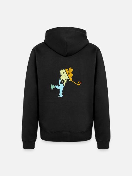 Eishockey Retro - Unisex Premium Bio Zip Hoodie - Schwarz