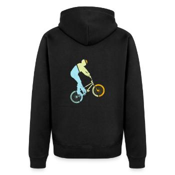BMX Rétro - Veste à capuche bio Premium Unisexe - noir - Dos - Nico (187cm)