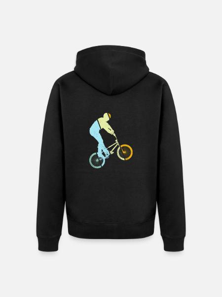 BMX Retro - Unisex Premium Organic Zip Hoodie - black