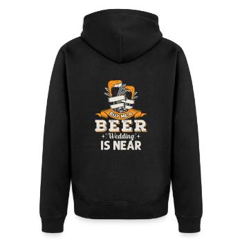 Funny Matching Bride & Groom Wedding Party Married - Unisex Premium Organic Zip Hoodie - black - Back - Nico (187cm)