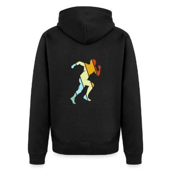 Jogging Rétro - Veste à capuche bio Premium Unisexe - noir - Dos - Nico (187cm)