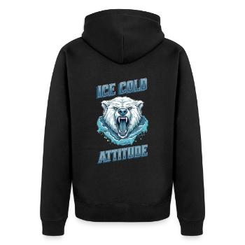 Ice Cold Attitude Polar Bear Pajamas - Unisex Premium Organic Zip Hoodie - black - Back - Nico (187cm)