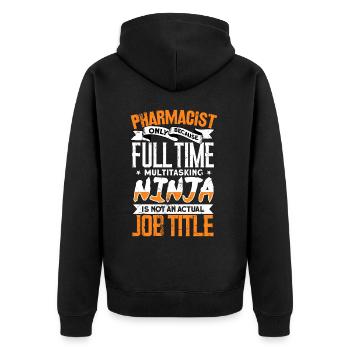 Pharmacist - Unisex Premium Organic Zip Hoodie - black - Back - Nico (187cm)