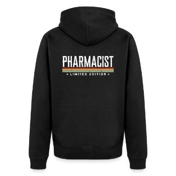 Pharmacist - Unisex Premium Organic Zip Hoodie - black - Back - Nico (187cm)