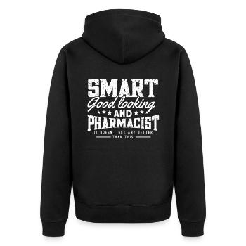 Pharmacist - Unisex Premium Organic Zip Hoodie - black - Back - Nico (187cm)
