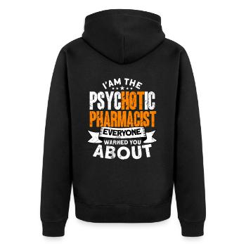 Pharmacist - Unisex Premium Organic Zip Hoodie - black - Back - Nico (187cm)