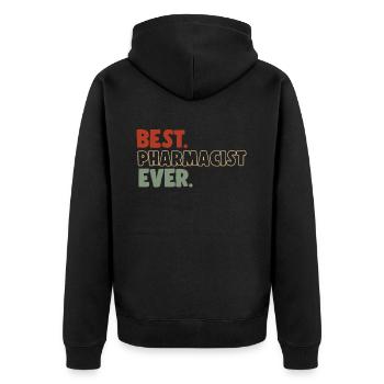 Pharmacist - Unisex Premium Organic Zip Hoodie - black - Back - Nico (187cm)
