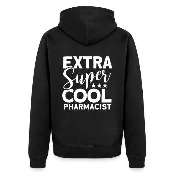Pharmacist - Unisex Premium Organic Zip Hoodie - black - Back - Nico (187cm)