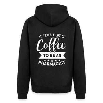 Pharmacist - Unisex Premium Organic Zip Hoodie - black - Back - Nico (187cm)