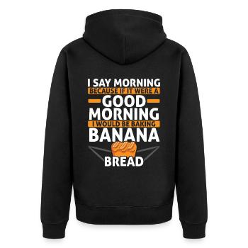 Pain aux bananes Baker Boulangerie Chef cuisinier Cuisiner - Veste à capuche bio Premium Unisexe - noir - Dos - Nico (187cm)