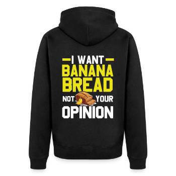 Banana Bread Baker Bakery Baking Chef Cook Food - Unisex Premium Organic Zip Hoodie - black - Back - Nico (187cm)