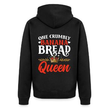 Banana Bread Baker Bakery Baking Chef Cook Food - Unisex Premium Organic Zip Hoodie - black - Back - Nico (187cm)